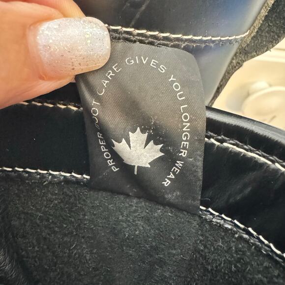 Dayton Boots Sidekick Black Leather Mens 9 Canadian Work Biker Goth Emo Punk - Picture 9 of 14